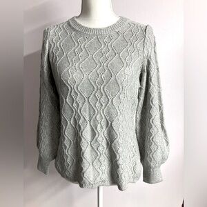 Tahari Women’s Pullover Sweater, Size M, Light Gray.